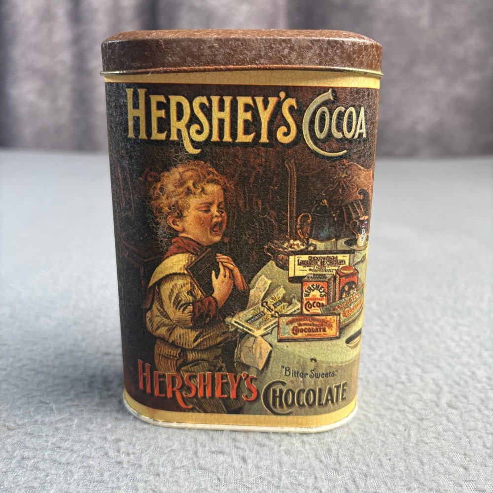 Vintage 1984 Hershey's Cocoa Tin Collectible Advertising Made in England 5in